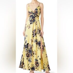 Jill Stuart Yellow and Blue Floral Maxi Dress